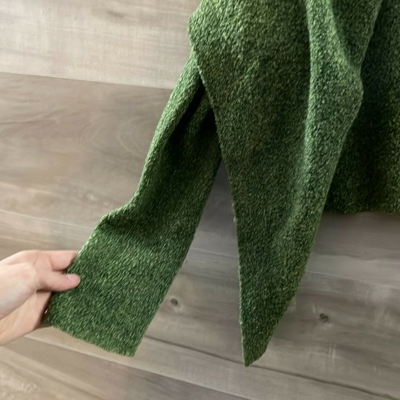 Eileen Fisher Womens Green Wool Nylon Bouclè Open Front Cropped Sweater Size S - Picture 6 of 10